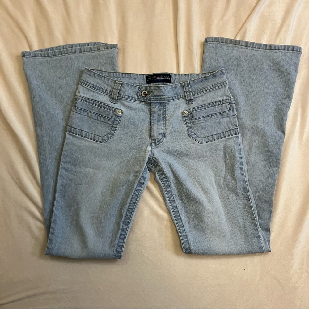 Sweet Jeans Y2K Super Flared Light Wash Blue Jeans Size 11